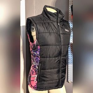 Pink and purple puffer vest size muddy girl winter jacket moonshine camo large